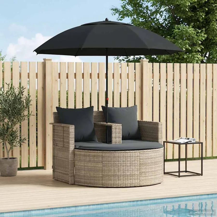 Canapé de jardin 8 pcs Beige et Gris clair polyrotin - 48