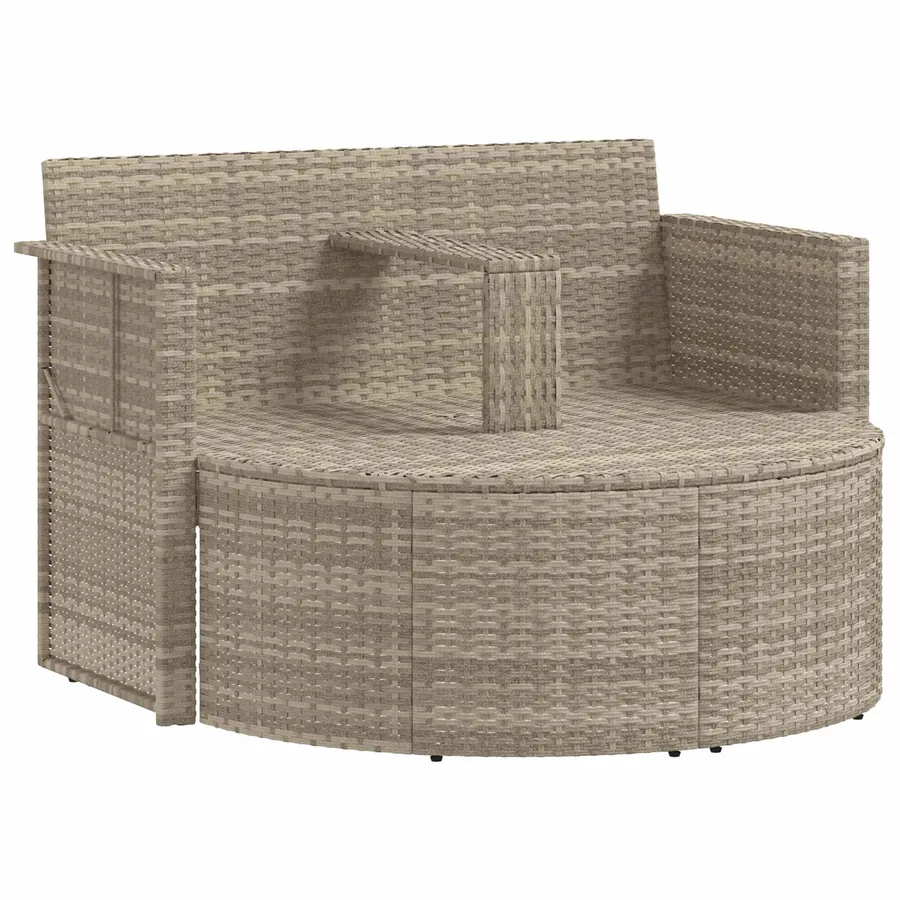 Canapé de jardin 8 pcs Beige et Gris clair polyrotin - 49