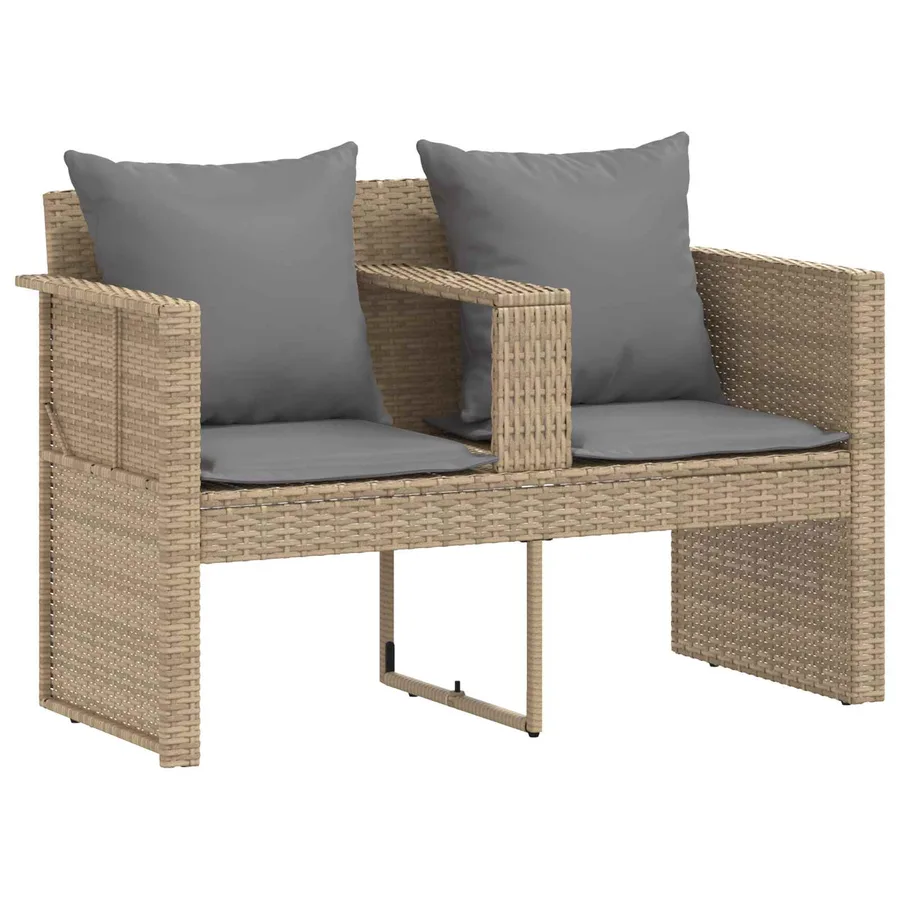 Canapé de jardin 8 pcs Beige et Gris clair polyrotin - 5