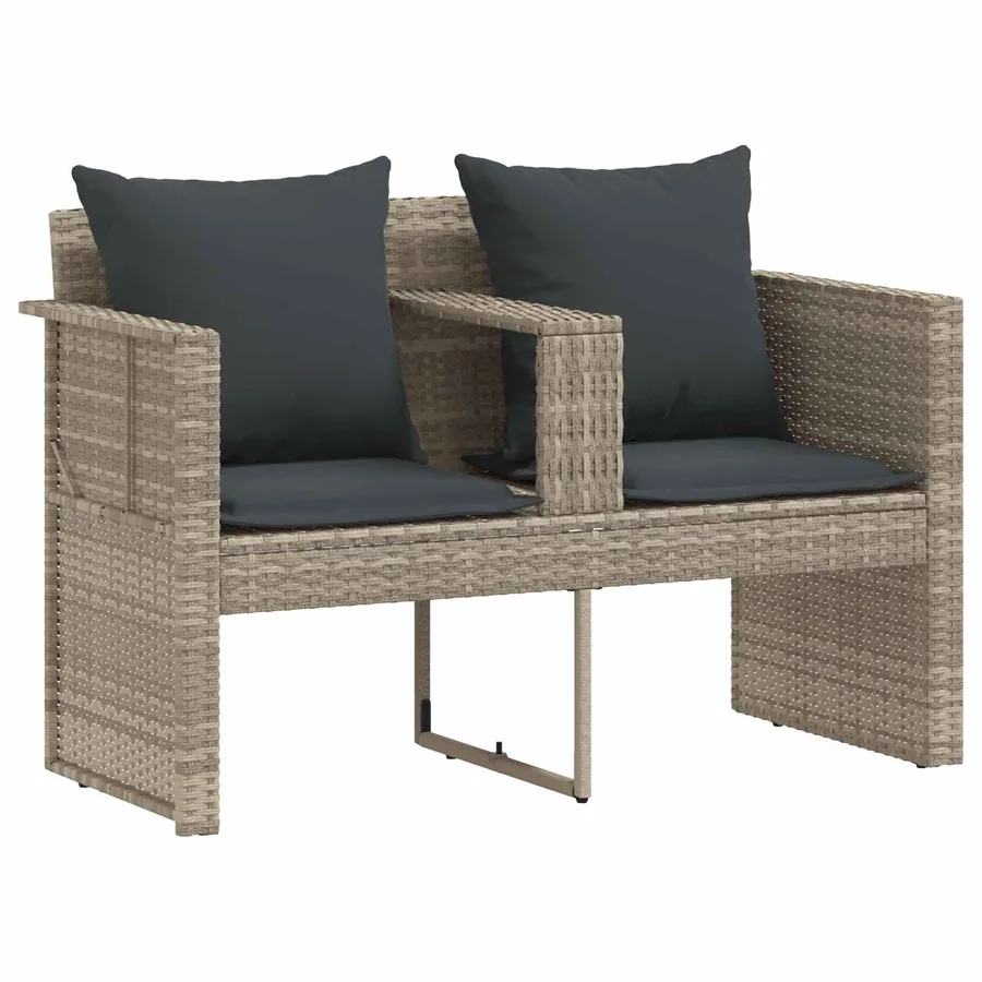 Canapé de jardin 8 pcs Beige et Gris clair polyrotin - 50