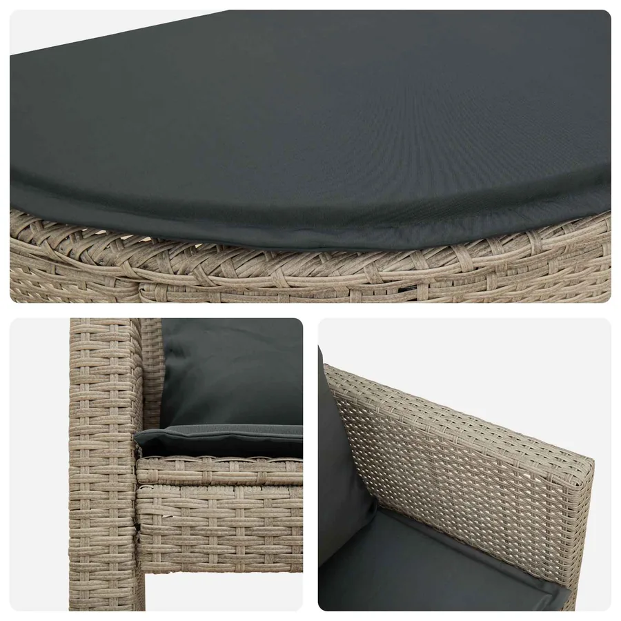 Canapé de jardin 8 pcs Beige et Gris clair polyrotin - 55