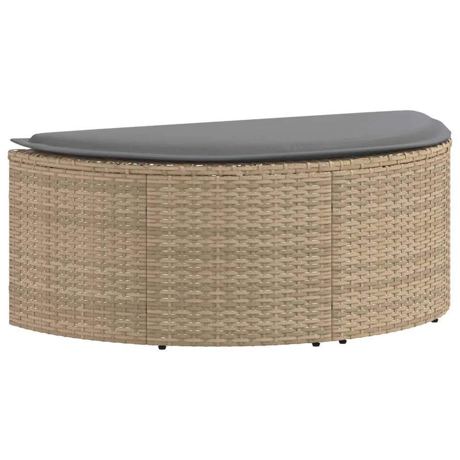 Canapé de jardin 8 pcs Beige et Gris clair polyrotin - 6