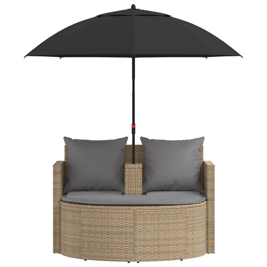 Canapé de jardin 8 pcs Beige et Gris clair polyrotin - 7