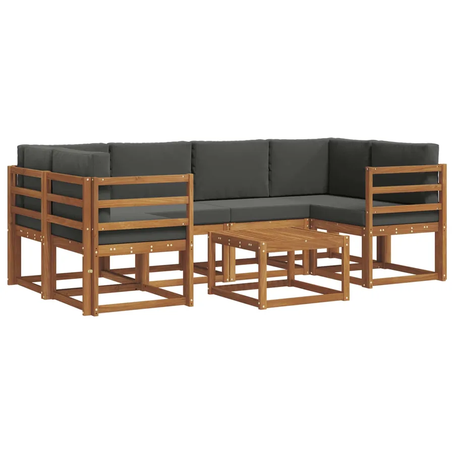 Ensemble de canapés d'extérieur 7 pcs Naturel et Anthracite - 2