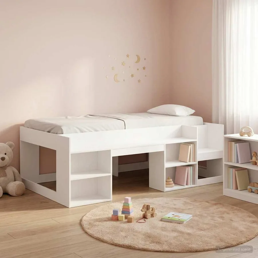 Cadre de lit pour enfants avec rangement Blanc 75 x 190 cm