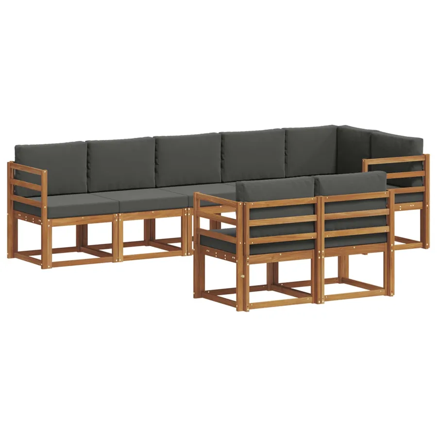 Ensemble de canapés d'extérieur 8 pcs Naturel et Anthracite - 2