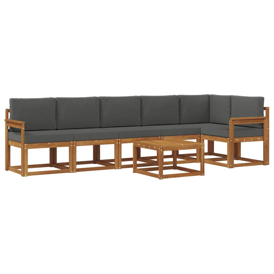 Ensemble de canapés d'extérieur 7 pcs Naturel et Anthracite - 2