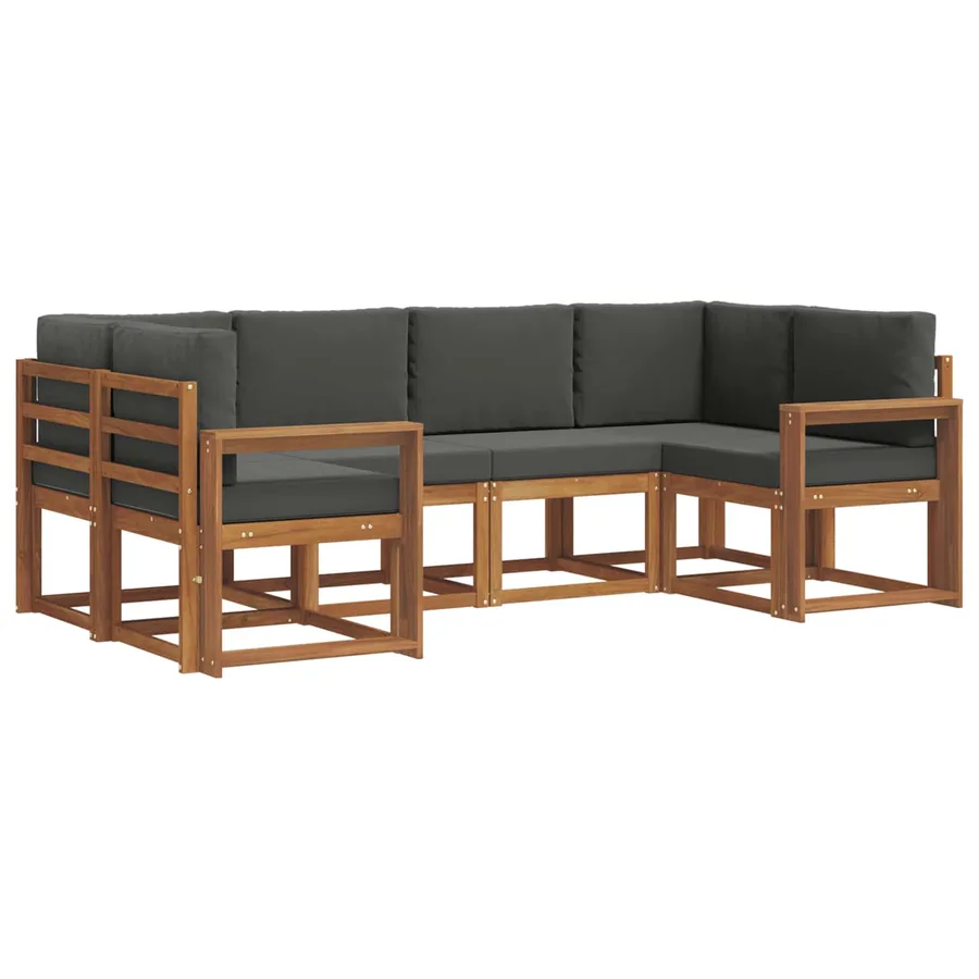 Ensemble de canapés d'extérieur 6 pcs Naturel et Anthracite - 2