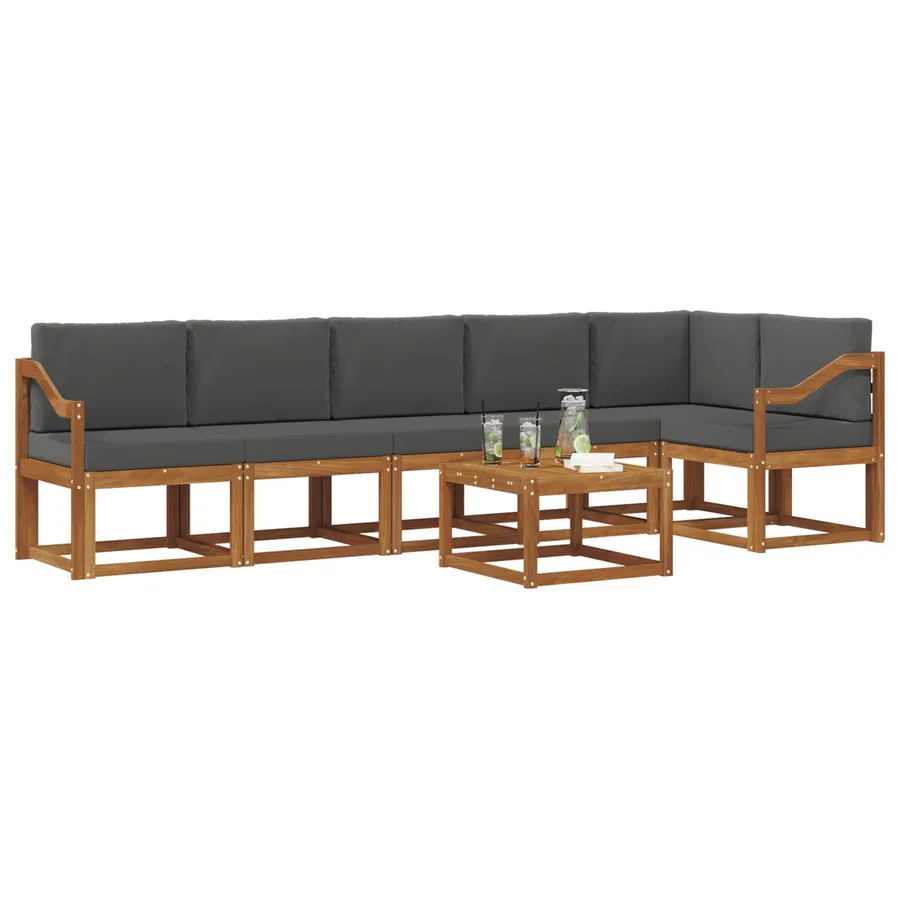 Ensemble de canapés d'extérieur 7 pcs Naturel et Anthracite - 3