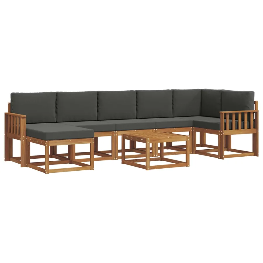 Ensemble de canapés d'extérieur 8 pcs Naturel et Anthracite - 2