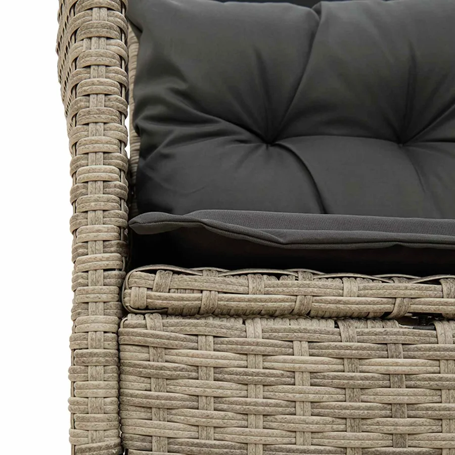 Ensemble de canapé de jardin avec coussin 2 pcs polyrotin - 10