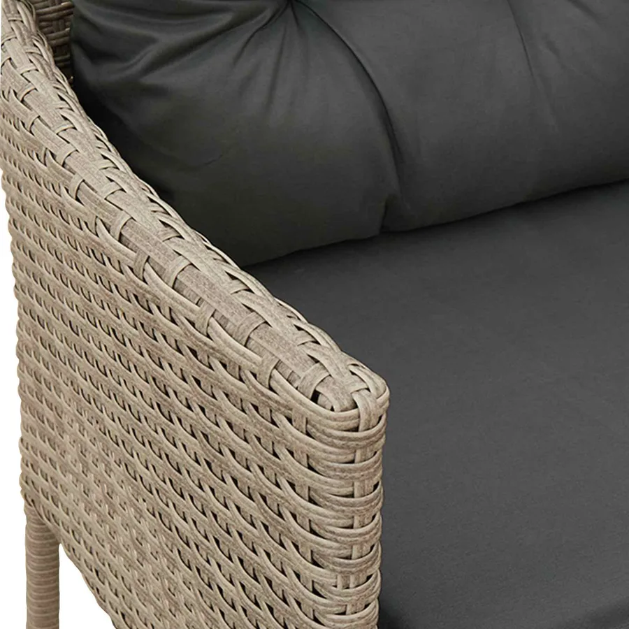 Ensemble de canapé de jardin avec coussin 2 pcs polyrotin - 12