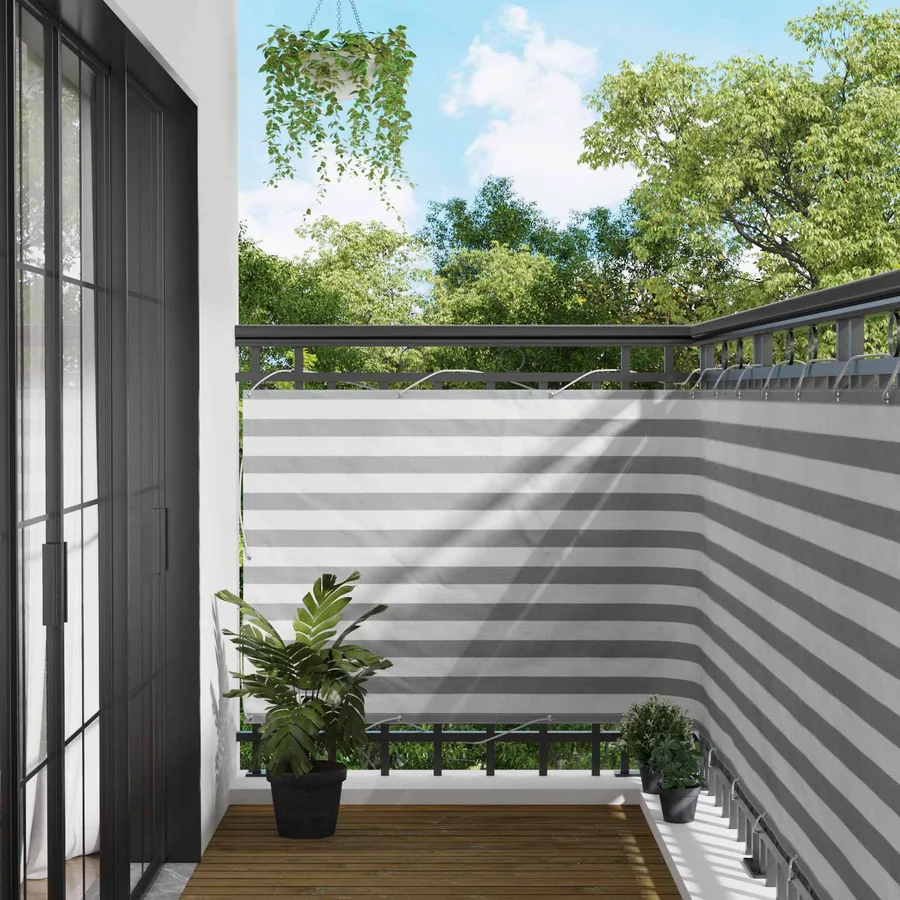 Écran de balcon Gris clair et blanc 120 x 700 cm
