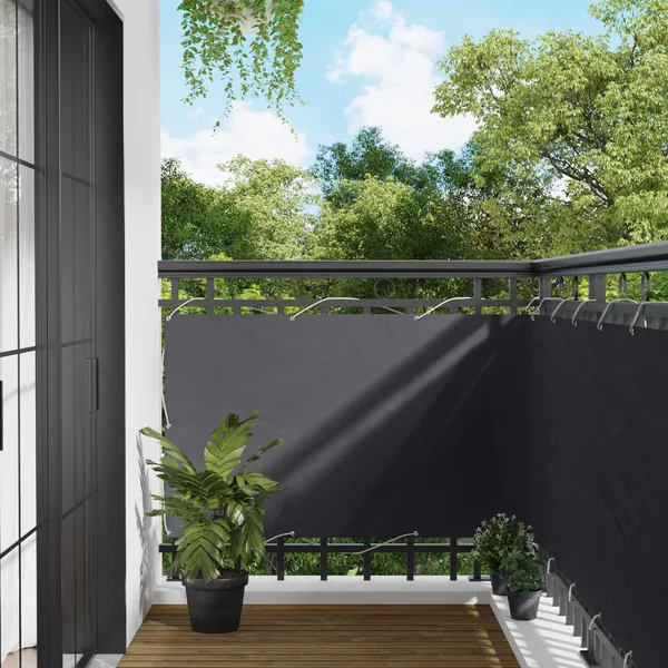 Écran de balcon Anthracite 100 x 200 cm Tissu Oxford