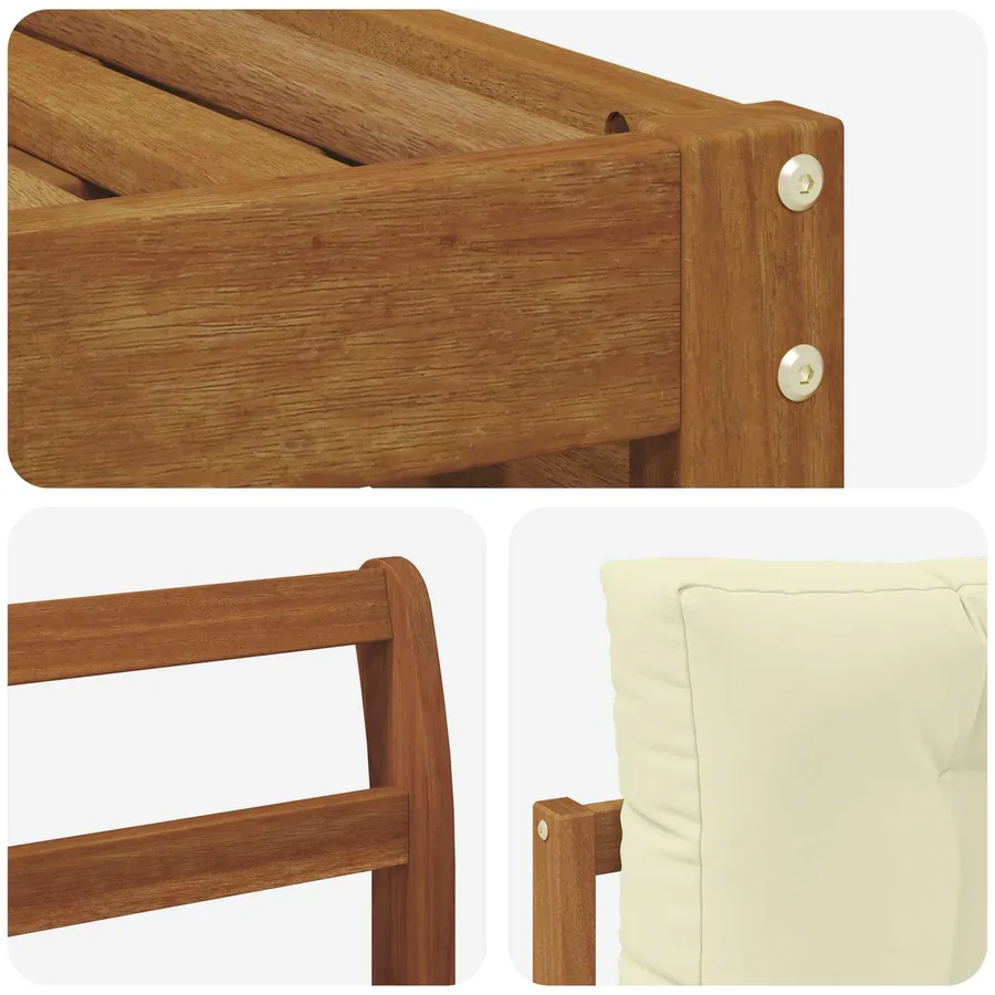 Ensembles de canapés avec coussin 6 pcs Naturel et Crème - 5