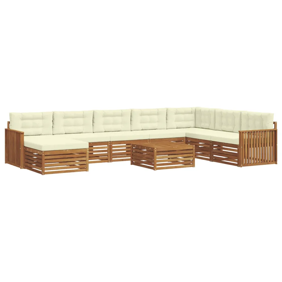 Ensemble de canapés d'extérieur 9 pcs Naturel et Crème - 2