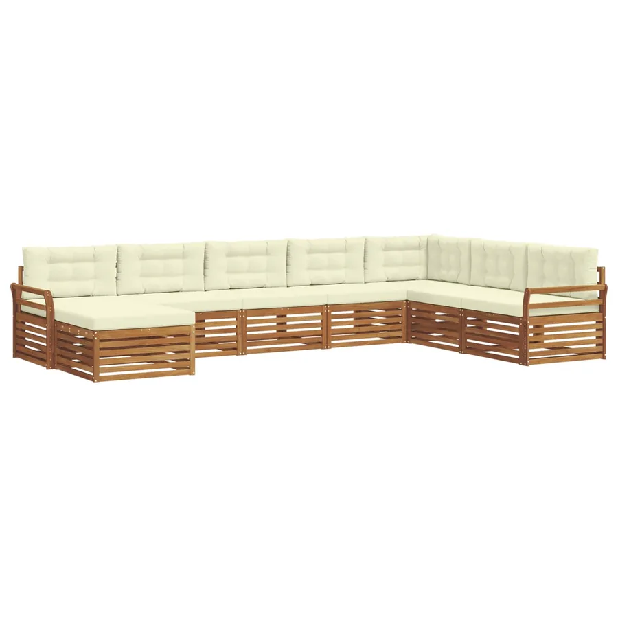 Ensemble de canapés d'extérieur 8 pcs Naturel et Crème - 2