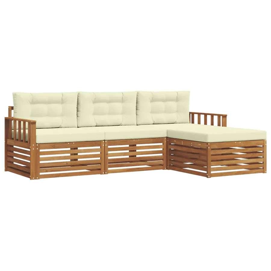 Ensemble de canapés d'extérieur avec coussin Naturel et Crème - 2