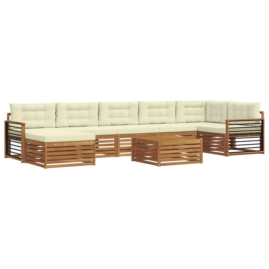 Ensemble de canapés d'extérieur 8 pcs Naturel et Crème - 2
