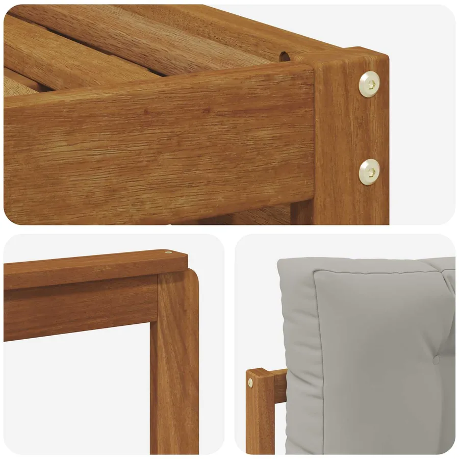 Ensemble de canapés d'extérieur 5 pcs Gris Naturel et Clair - 5