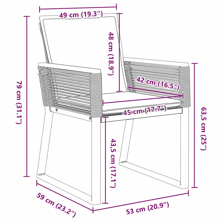 Ensemble de salle à manger pour jardin 7 pcs Anthracite - 12