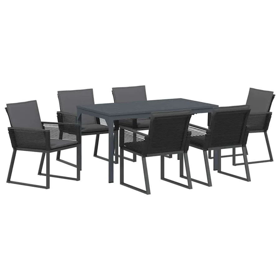 Ensemble de salle à manger pour jardin 7 pcs Anthracite - 2