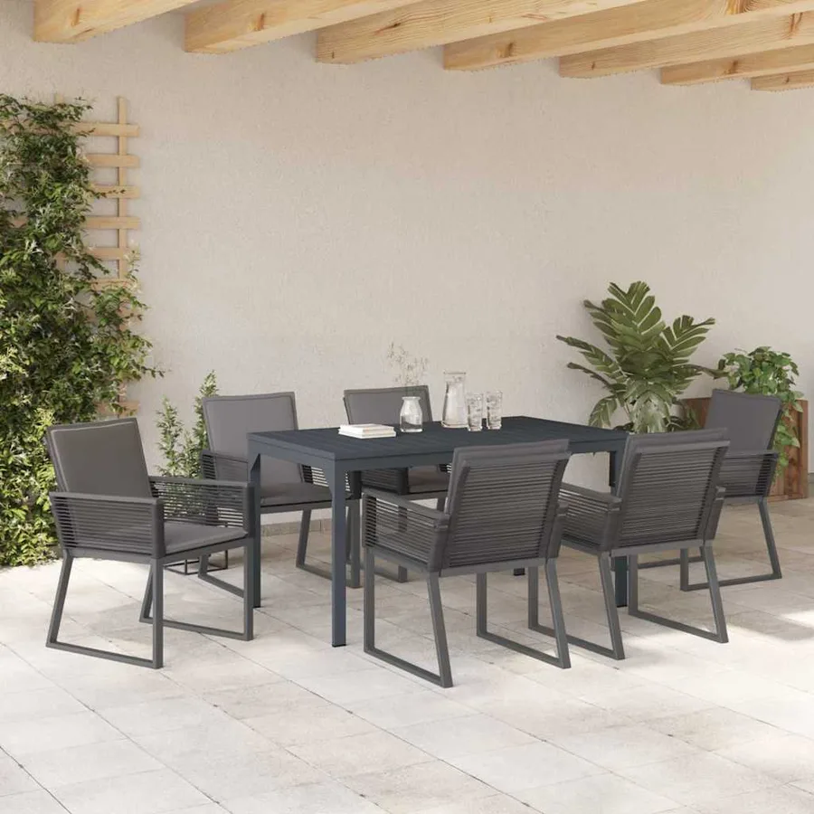 Ensemble de salle à manger pour jardin 7 pcs Anthracite - 4