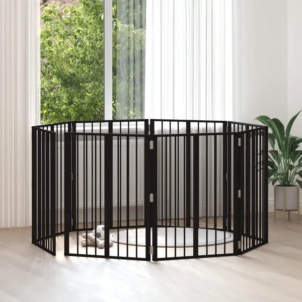 Porte pour chien 8 pcs Noir 60 x 80 cm Acier galvanisé