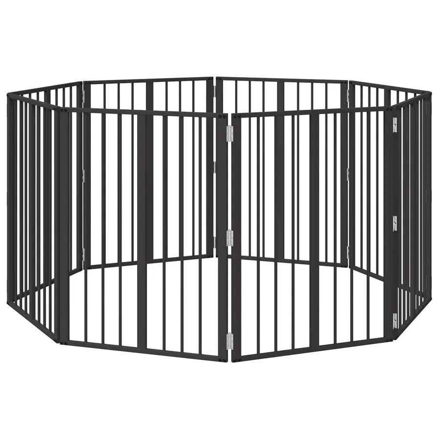 Porte pour chien 8 pcs Noir 60 x 80 cm Acier galvanisé - 2