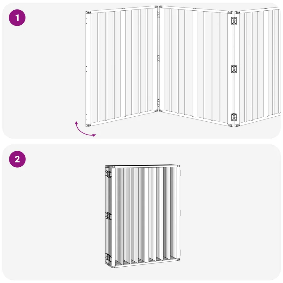 Porte pour chien 8 pcs Noir 60 x 80 cm Acier galvanisé - 7
