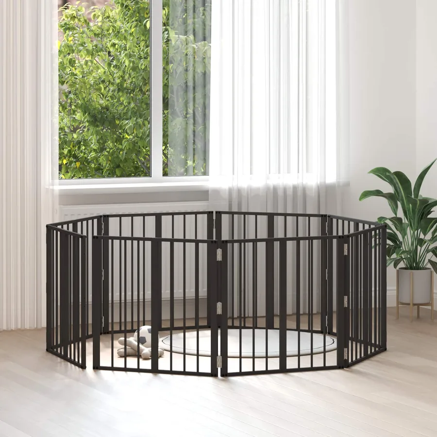 Porte pour chien 8 pcs Noir 60 x 60 cm Acier galvanisé