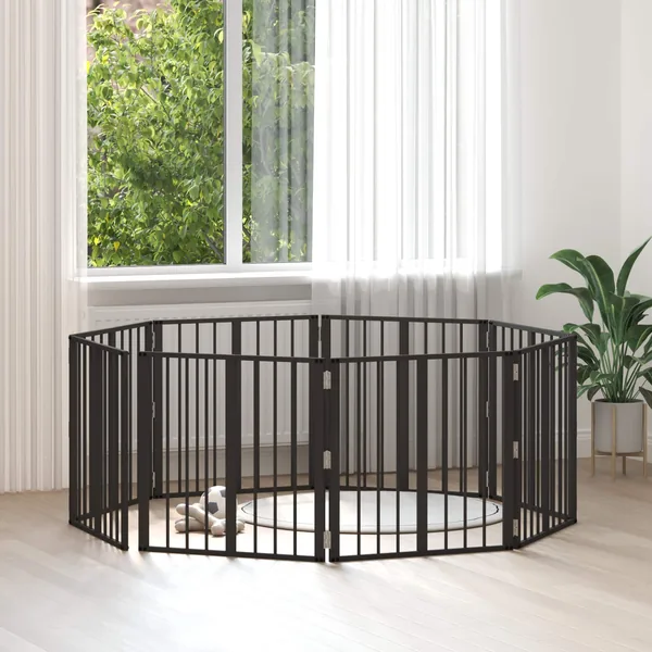 Porte pour chien 8 pcs Noir 60 x 60 cm Acier galvanisé