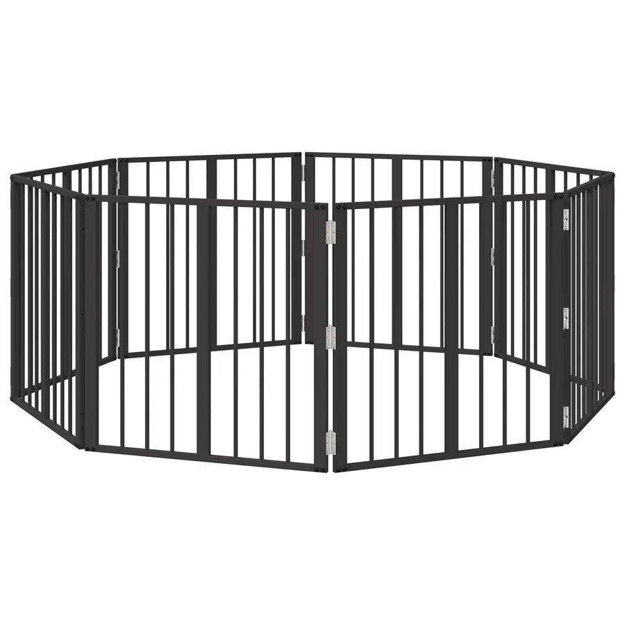 Porte pour chien 8 pcs Noir 60 x 60 cm Acier galvanisé - 2