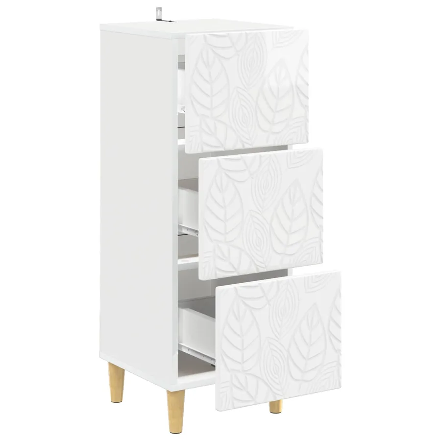 Armoire à tiroirs Blanc brillant 33 x 34,5 x 90 cm - 4