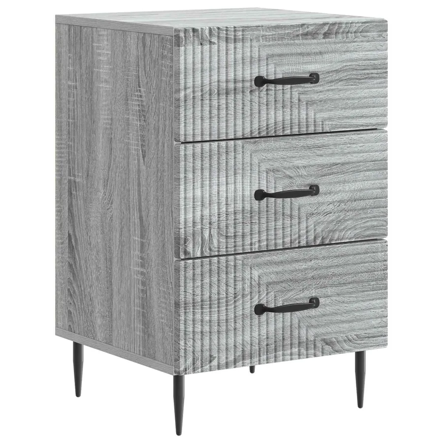 Cabinet de chevet avec tiroir Sonoma gris 43 x 41 x 66,5 cm - 2