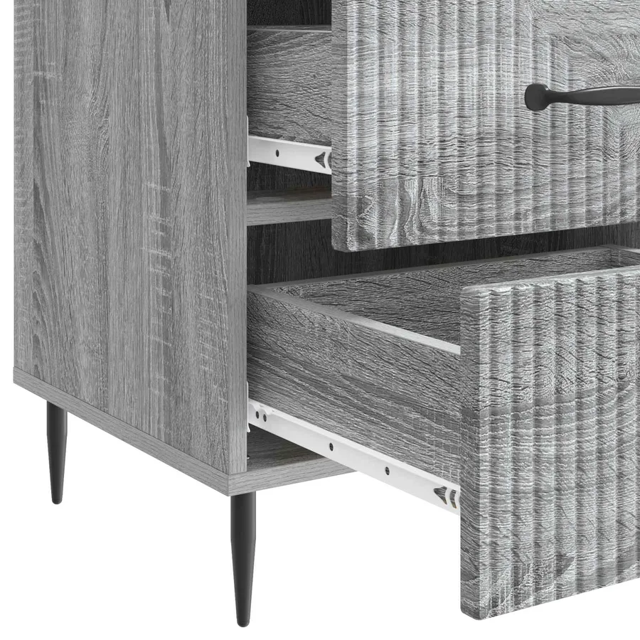 Cabinet de chevet avec tiroir Sonoma gris 43 x 41 x 66,5 cm - 9