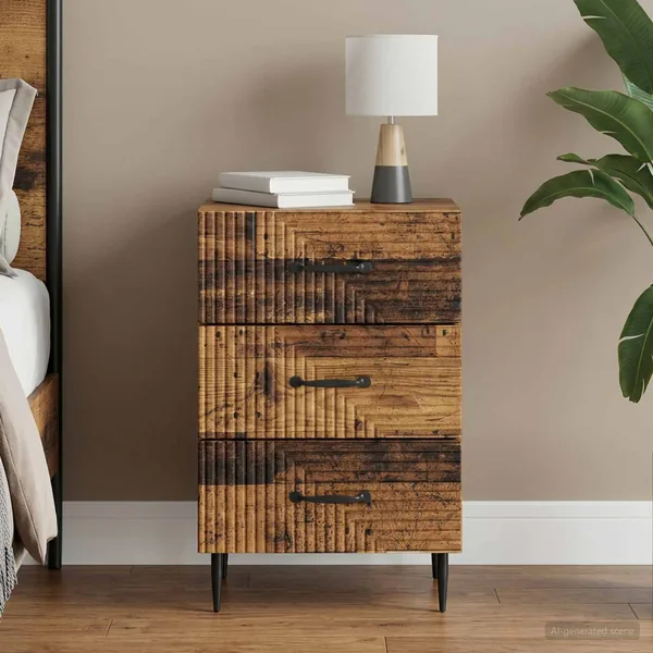 Cabinet de chevet avec tiroir Bois ancien 43 x 41 x 66,5 cm