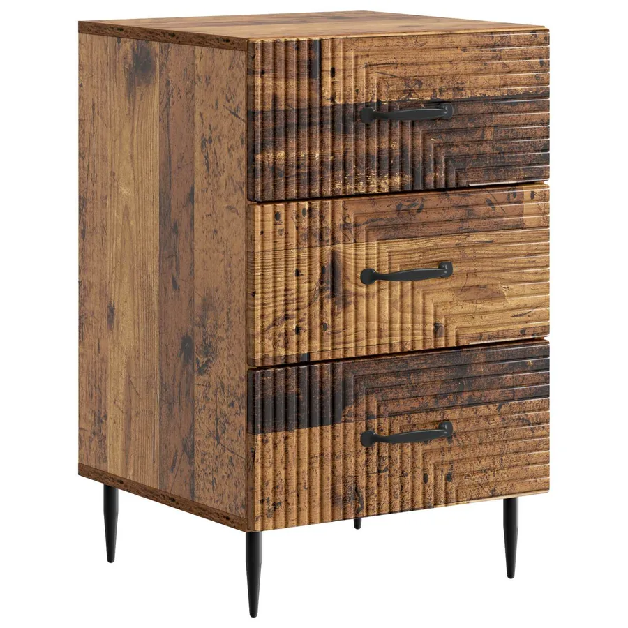 Cabinet de chevet avec tiroir Bois ancien 43 x 41 x 66,5 cm - 2