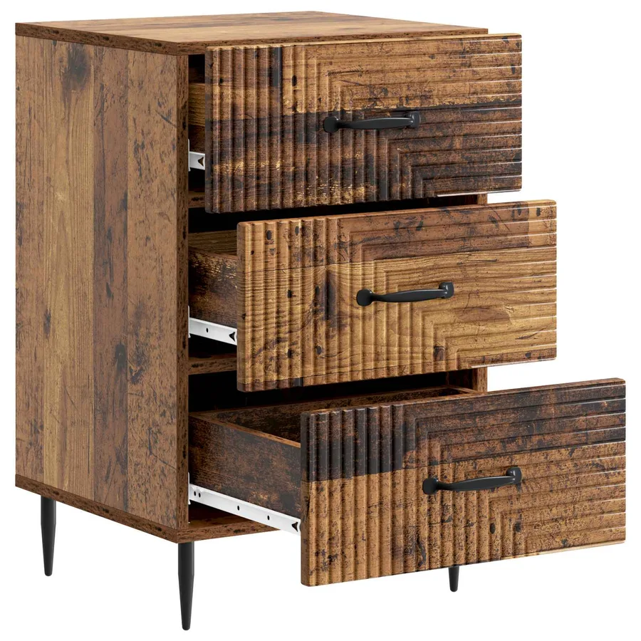 Cabinet de chevet avec tiroir Bois ancien 43 x 41 x 66,5 cm - 4