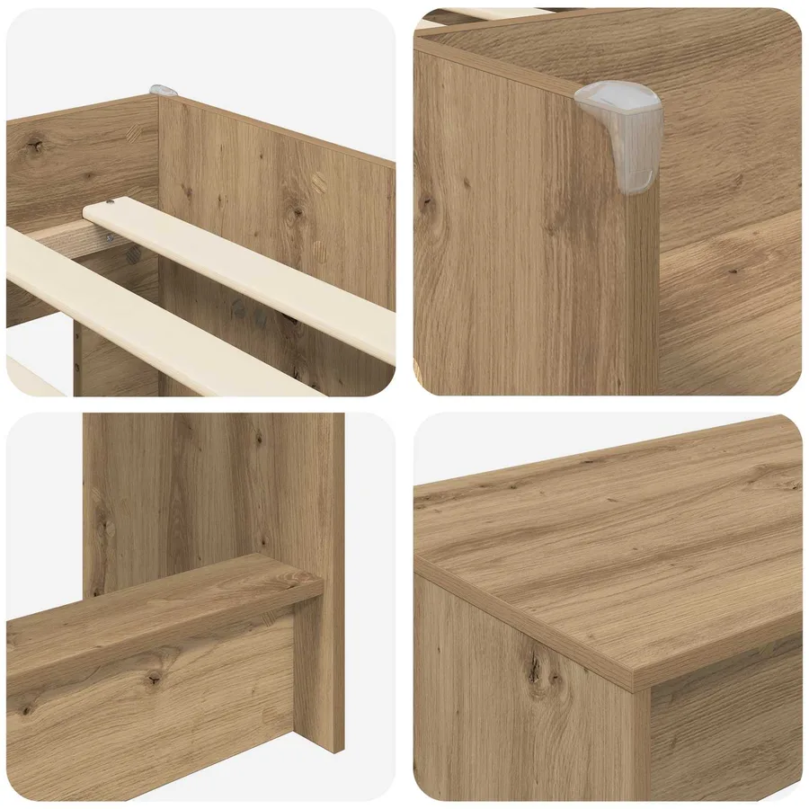 Lit haut pour enfants avec bureau 2 pc Chêne artisanal - 6