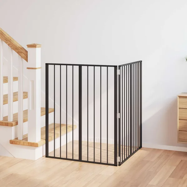 Porte pour chien 2 pcs Noir 80 x 100 cm Acier galvanisé