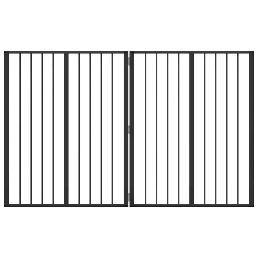 Porte pour chien 2 pcs Noir 80 x 100 cm Acier galvanisé - 2