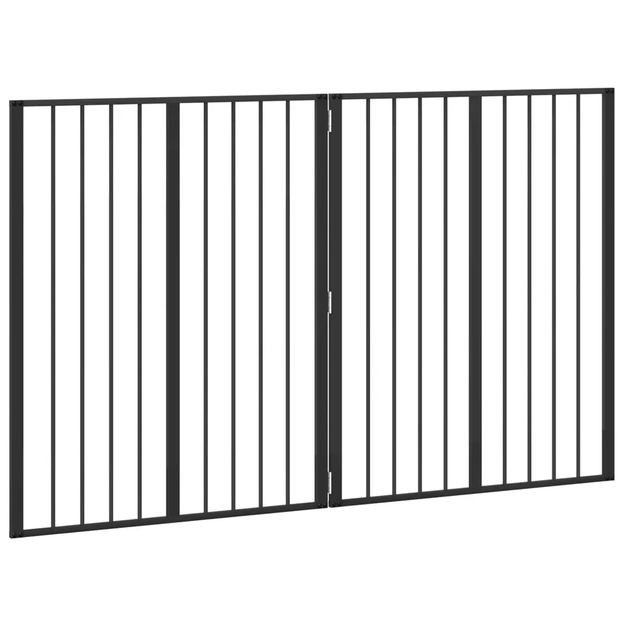Porte pour chien 2 pcs Noir 80 x 100 cm Acier galvanisé - 4