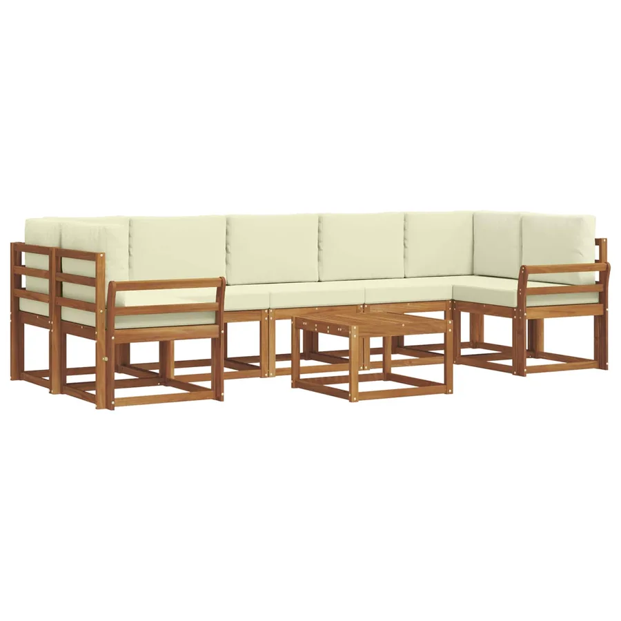 Ensemble de canapés d'extérieur 8 pcs Naturel et Crème - 2