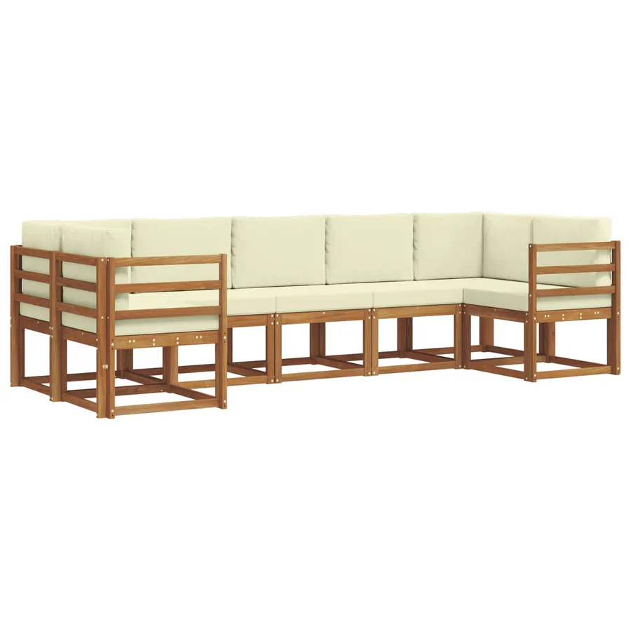 Ensemble de canapés d'extérieur 7 pc Naturel et Crème - 2