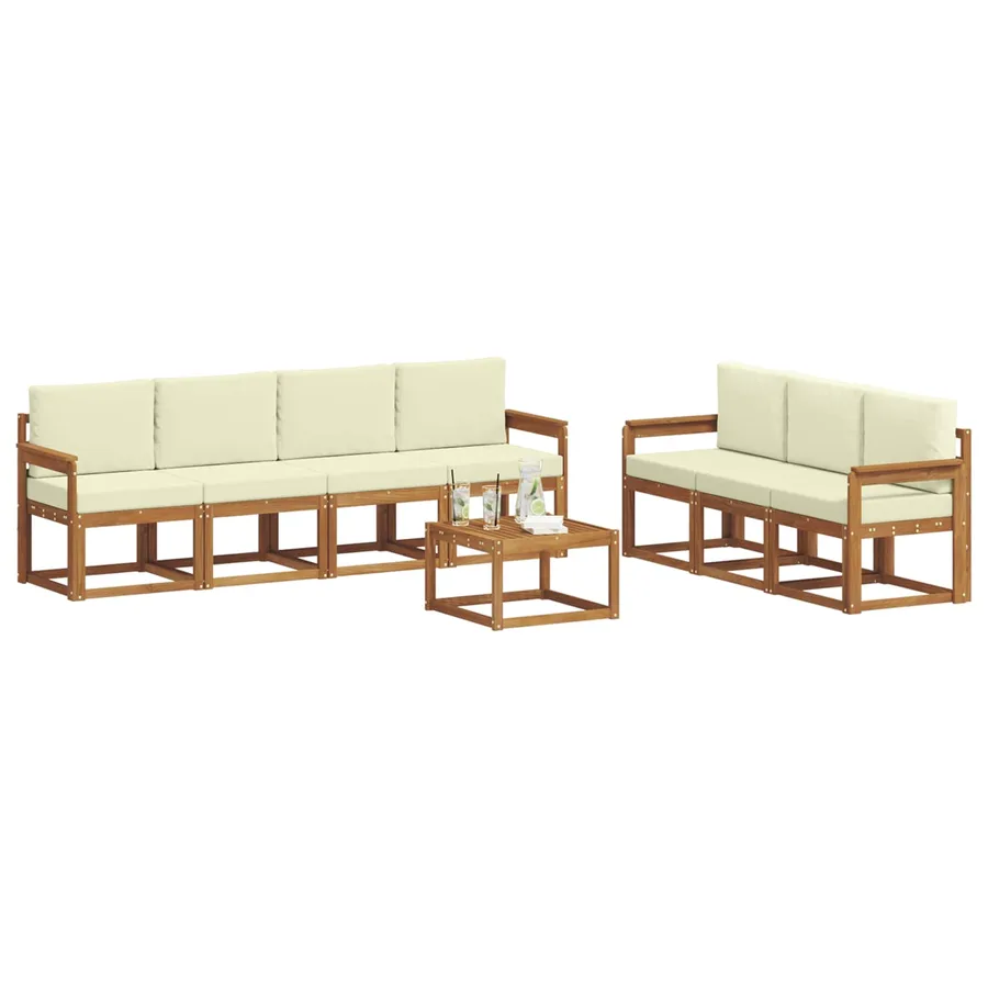 Ensemble de canapés d'extérieur 8 pcs Naturel et Crème - 3
