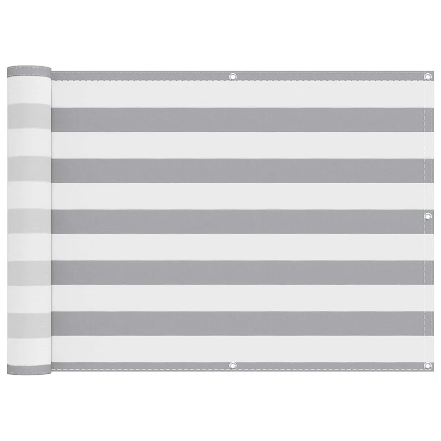 Écran de balcon Gris clair et blanc 75 x 600 cm - 2