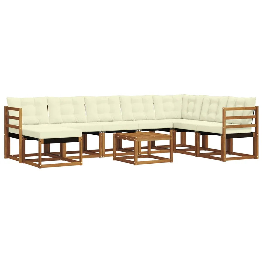 Ensemble de canapés d'extérieur 9 pcs Naturel et Crème - 2