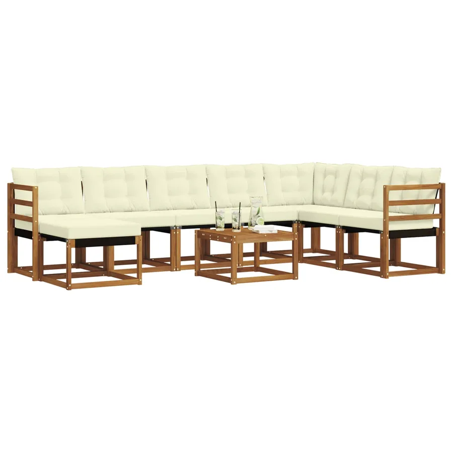 Ensemble de canapés d'extérieur 9 pcs Naturel et Crème - 3