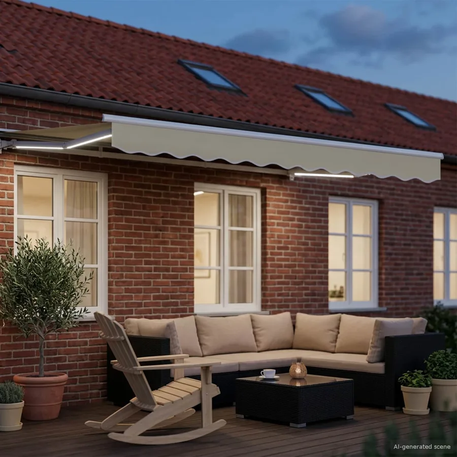 Auvent rétractable électrique Crème et Blanc 3 x 2 m - 3